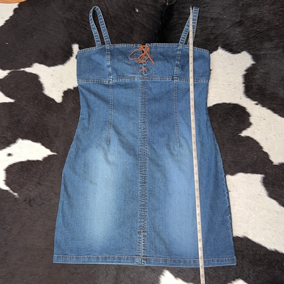 Vintage Y2K Rampage Denim Lace-up Mini Dress - Picture 6 of 11